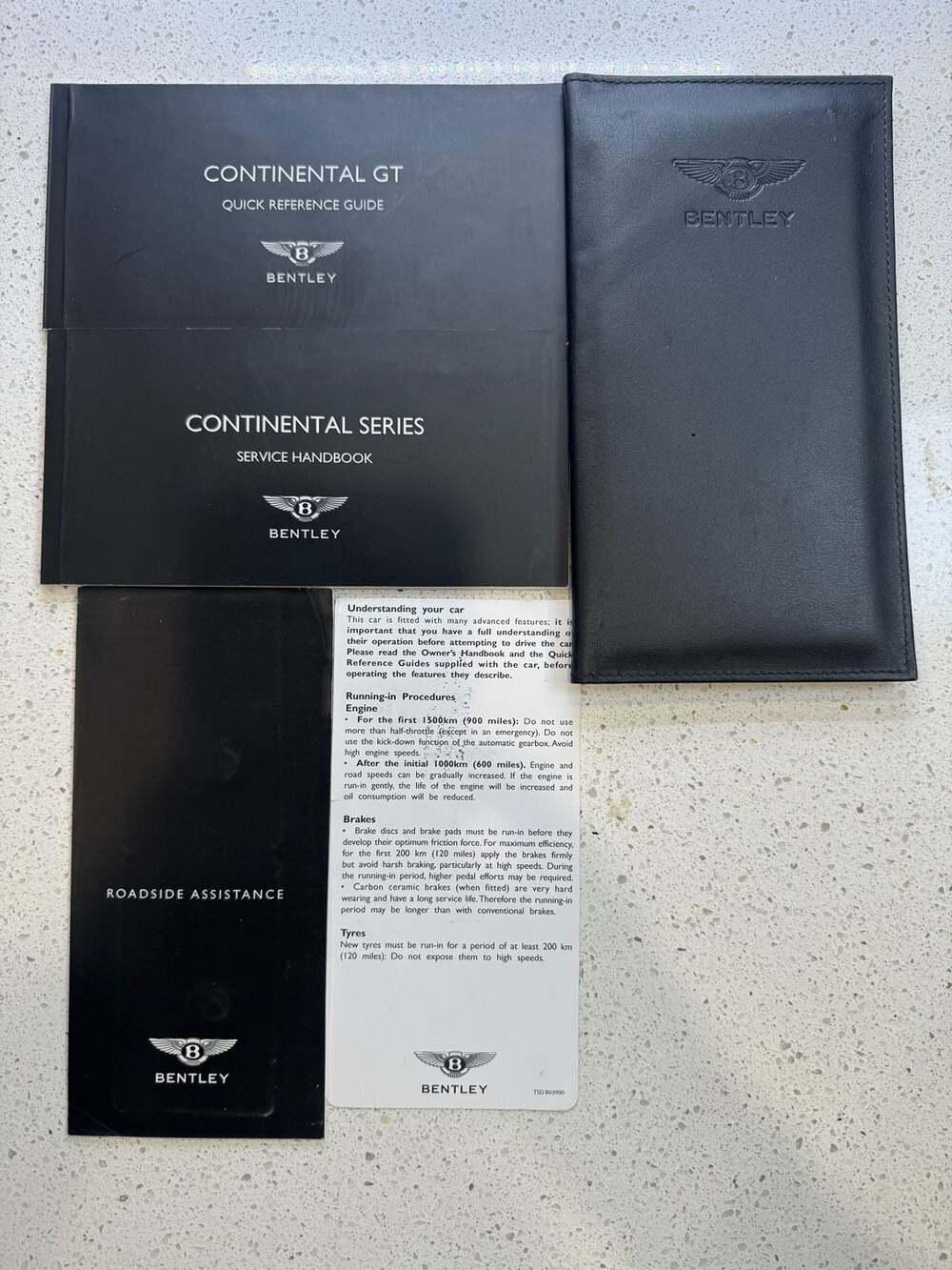 Bentley Continental GT reference guide & Service Handbook Set w/ Leather Wallet